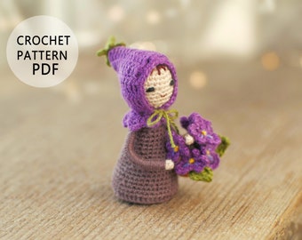 Pattern fairy Violet  Amigurumi crochet doll