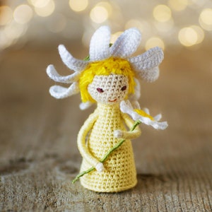 SET of 4 patterns Crochet flower fairies Wild Rose/ Forget-me-not/ Daisy/ Bluebell image 4
