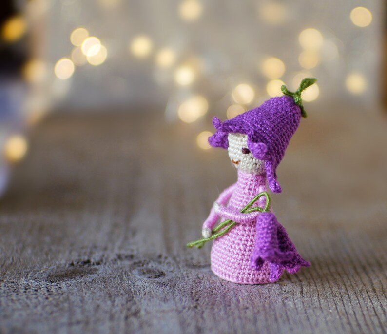 SET of 4 patterns Crochet flower fairies Wild Rose/ Forget-me-not/ Daisy/ Bluebell image 2