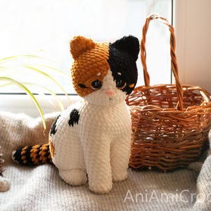 Calico kitten crochet pattern Plush kitty image 9