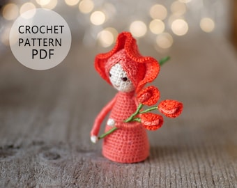 Crochet pattern Sweet pea fairy Amigurumi flower doll