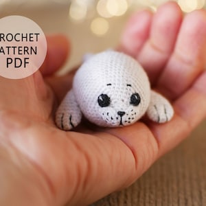 Crochet baby seal pattern Miniature amigurumi animal tutorial