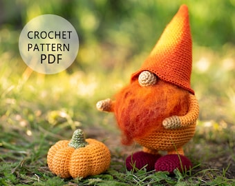 Pumpkin gnome Crochet pattern Fall gnome