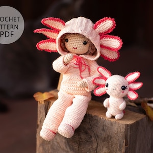Axolotl girl Doll crochet pattern