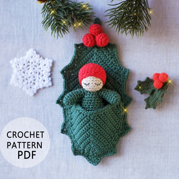 Crochet pattern Holly baby Christmas amigurumi