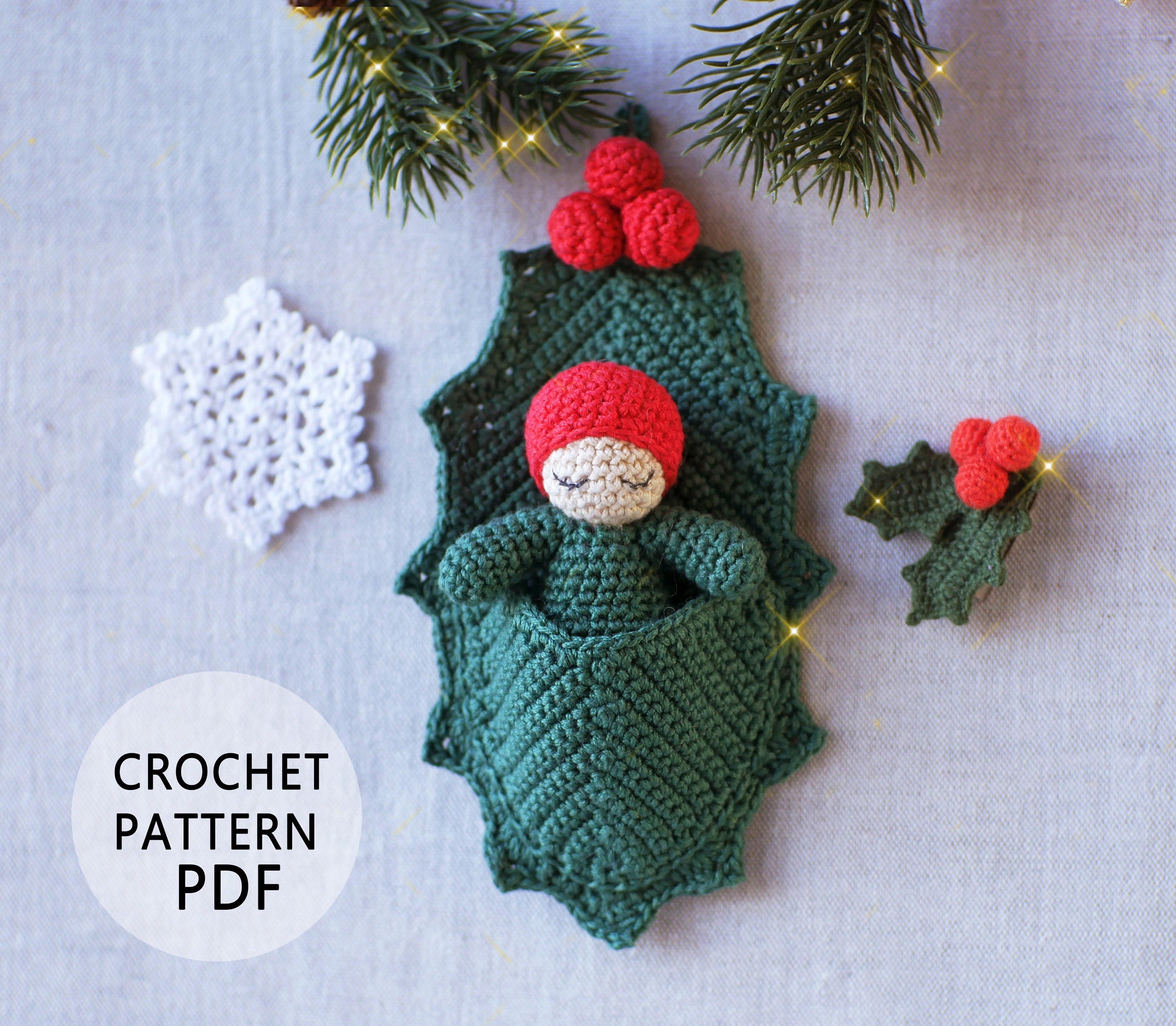 Crochet Pattern Holly Baby Christmas Amigurumi - Etsy