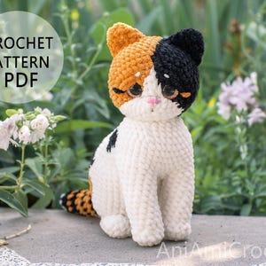 Calico kitten crochet pattern Plush kitty image 1
