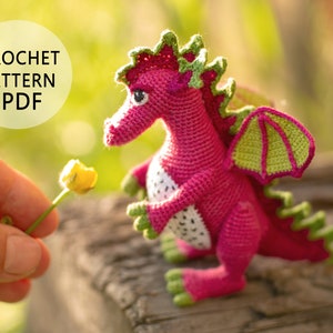 Crochet pattern Fruit dragon Amigurumi miniature image 1