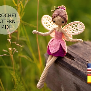 Fuchsia fairy Doll crochet pattern English Español