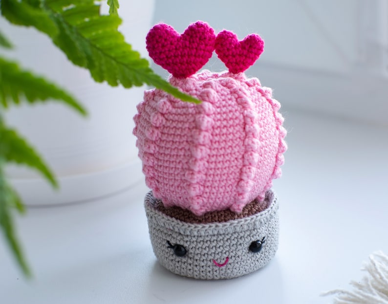 Valentines crochet pattern Heart cactus image 5