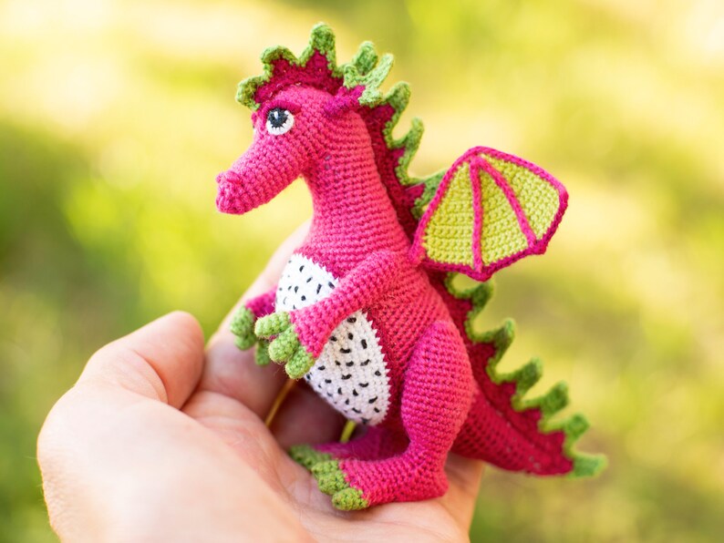 Crochet pattern Fruit dragon Amigurumi miniature image 3