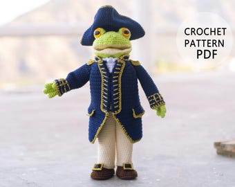 Admiral frog outfit Сrochet pattern