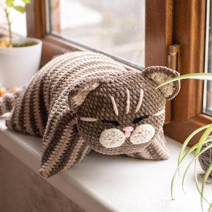 Cat toy pillow crochet pattern Plush kitten image 8