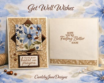 A comforting floral Get Well Handcrafted Greeting Card