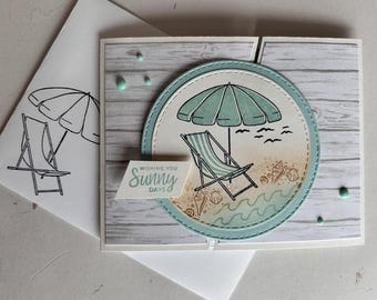 Friendship Slide/Angle Handcrafted Beach Greeting Card