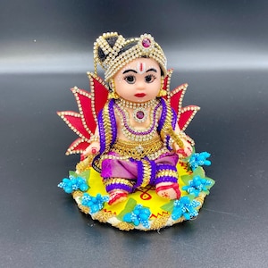 Handgjord Krishna-docka för Pooja, Golu och heminredning