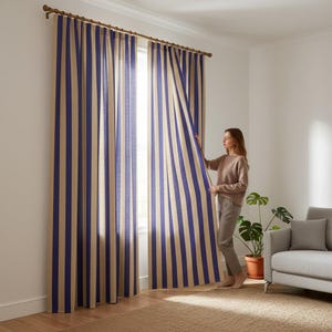 Custom Printed Polyester Curtains – Upload Your Design, Rod-Pocket Home Decor Panels