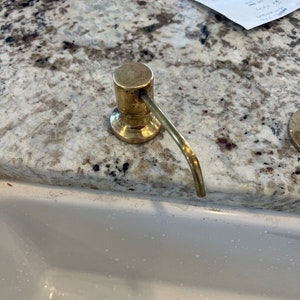 Unlacqured Brass Soap Dispenser, Built In Sink Soap dispenser zdjęcie 1