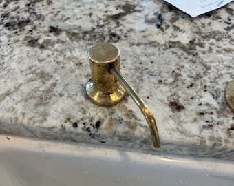 Unlacqured Brass Soap Dispenser, Built In Sink Soap dispenser