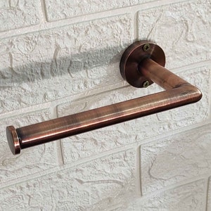 Bathroom Toilet Paper Holder Brushed Copper, Brass Wall Mount Toilet Roll Holder, Toilet Tissue Roll Holder Solid Brass Copper