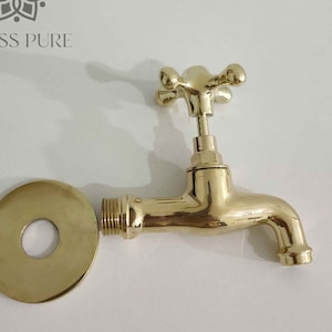 Unlacquered Brass Faucet, Moroccan Handmade Brass spigot