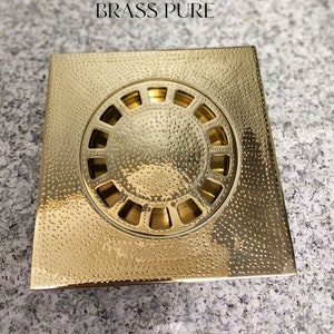 Square Floor Drain, Unlacquered Brass Bathroom Hardware, Solid Brass Floor Drain Cover