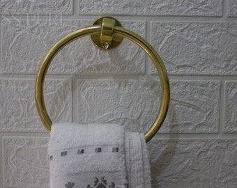Wall Mount Brass Towel Ring Round Holder Bathroom Accessories Antique Hanger D52 