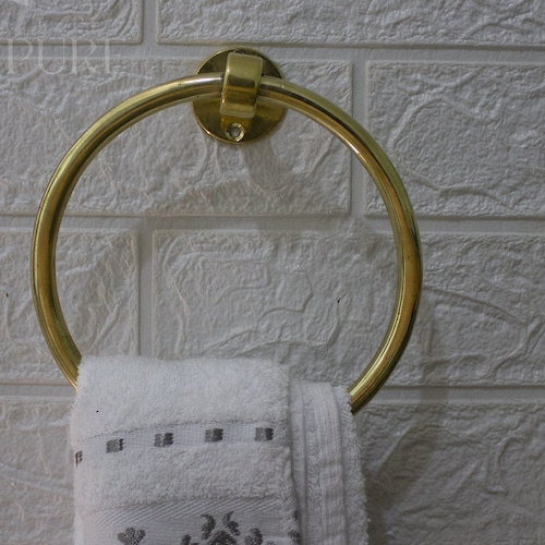 Hand Towel Holder Brass Bathroom Towel Rack Bathroom Ring Etsy