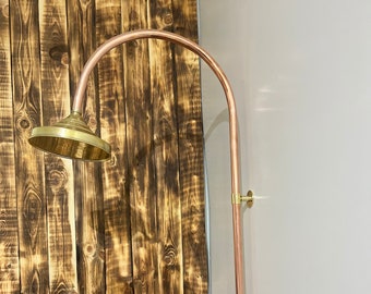 Exposed Solid Copper shower, Brass Shower Head and Solid Copper Piping