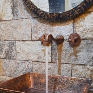 Copper Faucet Sink, Cooper Wall mounted faucet, Moroccan decoration Copper Sink