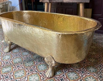 Antique Brass Bathtub, Unlacquered Brass Slipper Bath, Bathroom Tub In Solid Brass | 100% Natural Brass Handmade Bathtub