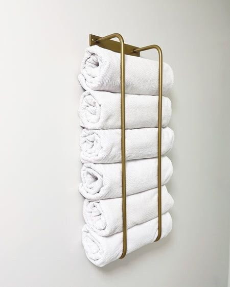 Antique Brass Towel Rack Shelf Wall Mounted Bathroom Unique