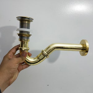 Solid Brass S-trap and Push up Drain