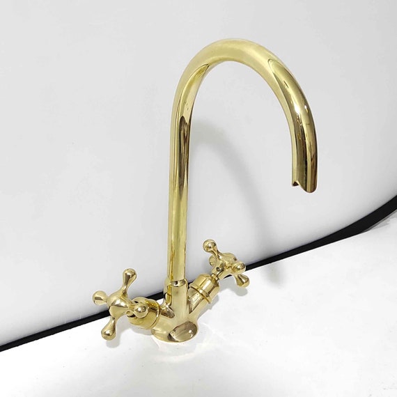 Unlacquered Brass Gooseneck Faucet , ...