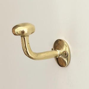 Set of 3  Unlacquered Brass Hooks For Wall, Handracfted Brass Bathroom Hooks,  Coat Hooks Rustic Wall Mounted