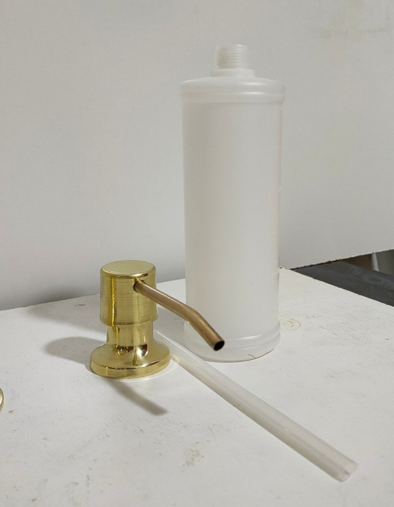 Unlacqured Brass Soap Dispenser Built in Sink Soap Dispenser Etsy