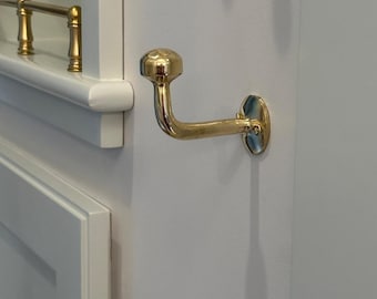 Set of 3 Hooks, Unlacquered Brass Wall Hooks, Single Wall Hook, Brass Towel Hooks, Clothes Hook Hanger, Entry Home Hooks