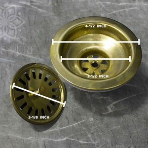 Unlacquered Brass Strainer Sink, Drainer sink With Removable drain basket and sealed lid