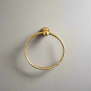 Porte-serviettes en laiton non laqué | Porte-serviettes de bain en laiton | Porte-serviettes rond en laiton avec anneau pour salle de bain | Quincaillerie de salle de bain en laiton antique