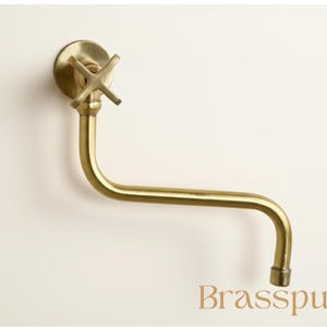 Unlacquered Brass Pot Filler, Brass Single Handle Pot filler faucet , Solid Brass Kitchen Faucet Traditional Style - Kitchen Faucets