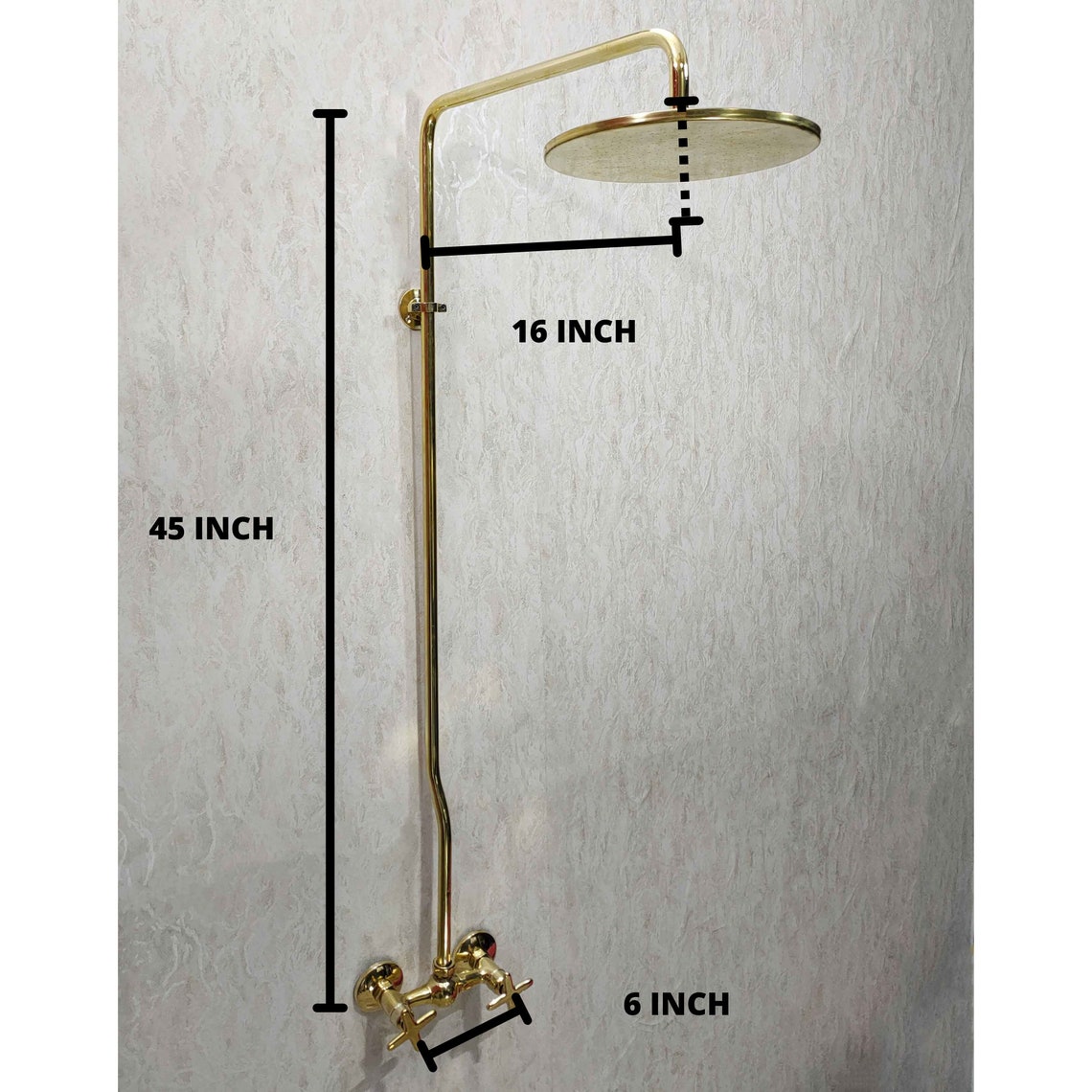 Unlacquered Brass Shower System With High Pressure Luxury Etsy