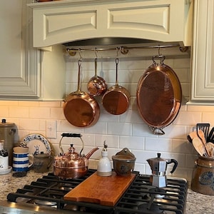 Unlacquered Brass Pot Rack With Removable S Hooks, Brass Kitchen Organizer Pots and Pans, Brass Kitchen Fixtures, Brasspure Hardware