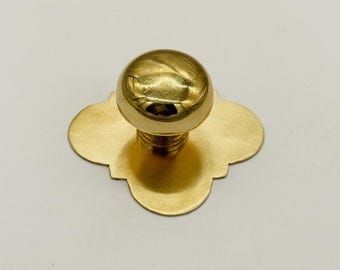 Set of Unlacquered Brass Cabinet Knobs, Antique Brass knobs, Brass Cabinet Door handle knob