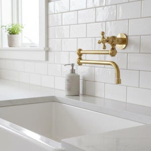 Olackerad mässingsblandare, mässingsblandare, köksblandare i massiv mässing med vintagehandtag - Köksblandare