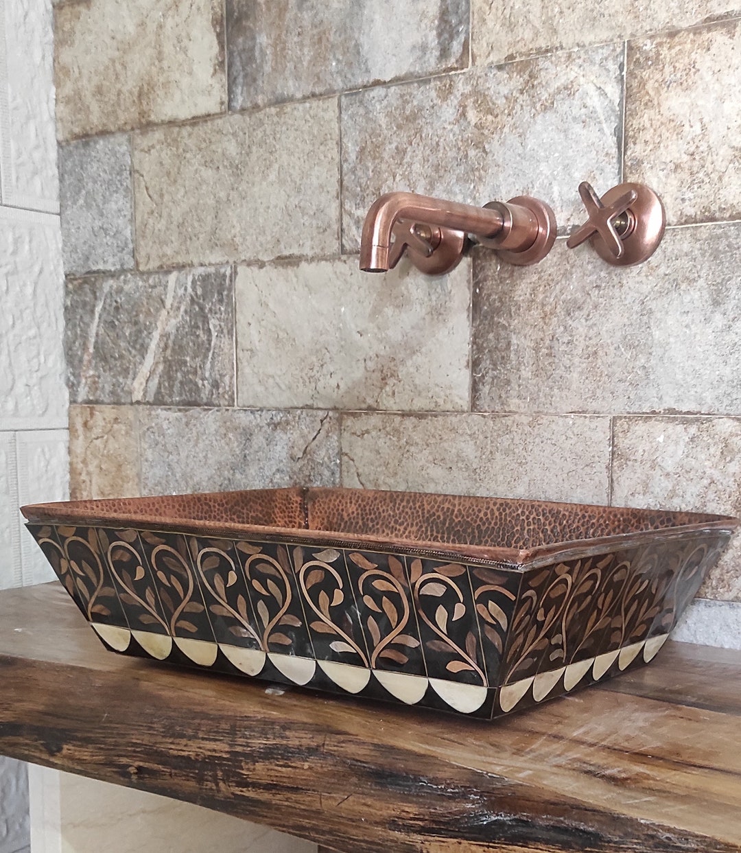 Vintage Copper Sink , Antique Sink Bathroom Vessel & Sink Faucet - Etsy