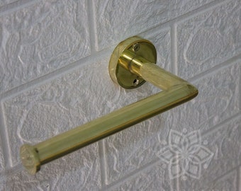 Unlacquered Brass Toilet Paper | Vintage Style Bathroom Towel Hanger | Toilet Paper Holder Unlacquered Brass