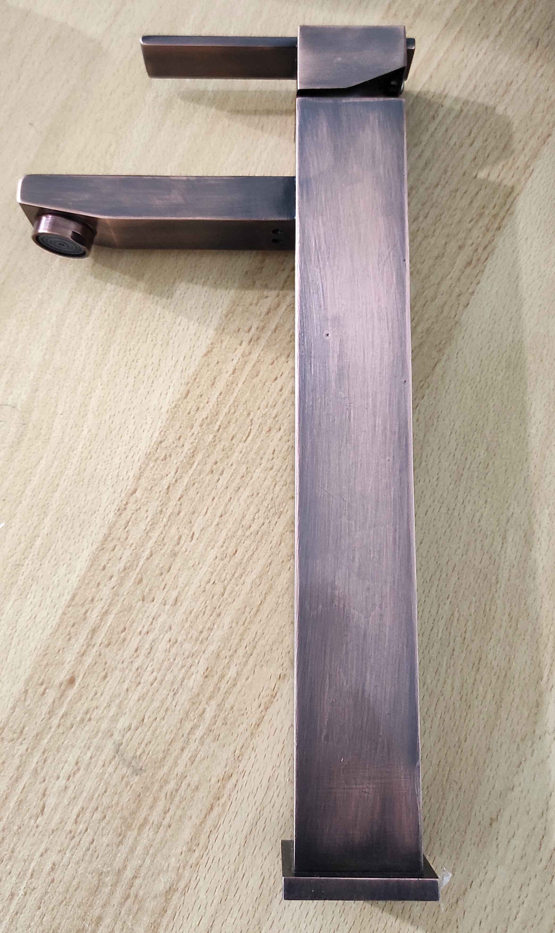 Unlacquered Copper Faucet Single Hole Square Bathroom Sink Etsy