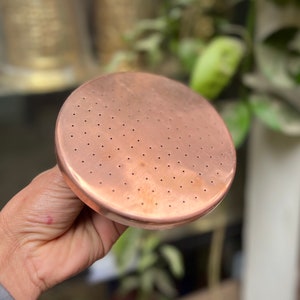 Unlacquered Copper showerhead, Antique Solid Copper Round ShowerHead - FLAT showerhead