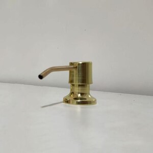 Unlacqured Brass Soap Dispenser, Built In Sink Soap dispenser zdjęcie 2