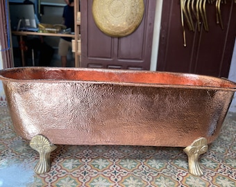 Antique Copper Bathtub, Copper Slipper Bath, Bathroom Tub In Solid Copper | 100% Copper Handmade Bathtub